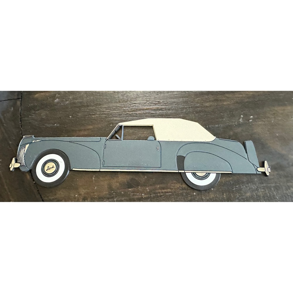 Vintage 1982 Bernard Engraving 1941 Lincoln Continental Cabriolet Wall Plaque